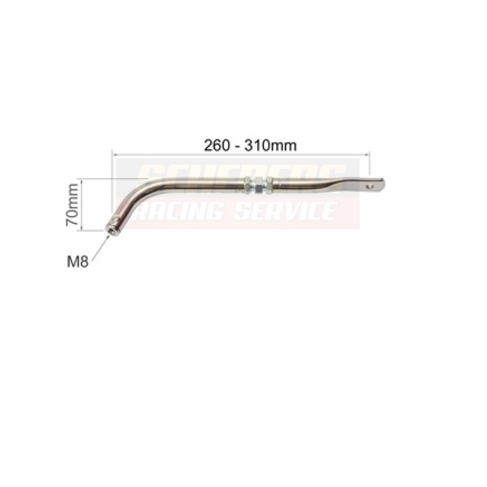 Universal Parts Adjustable Seat Support, curved, L.70mm