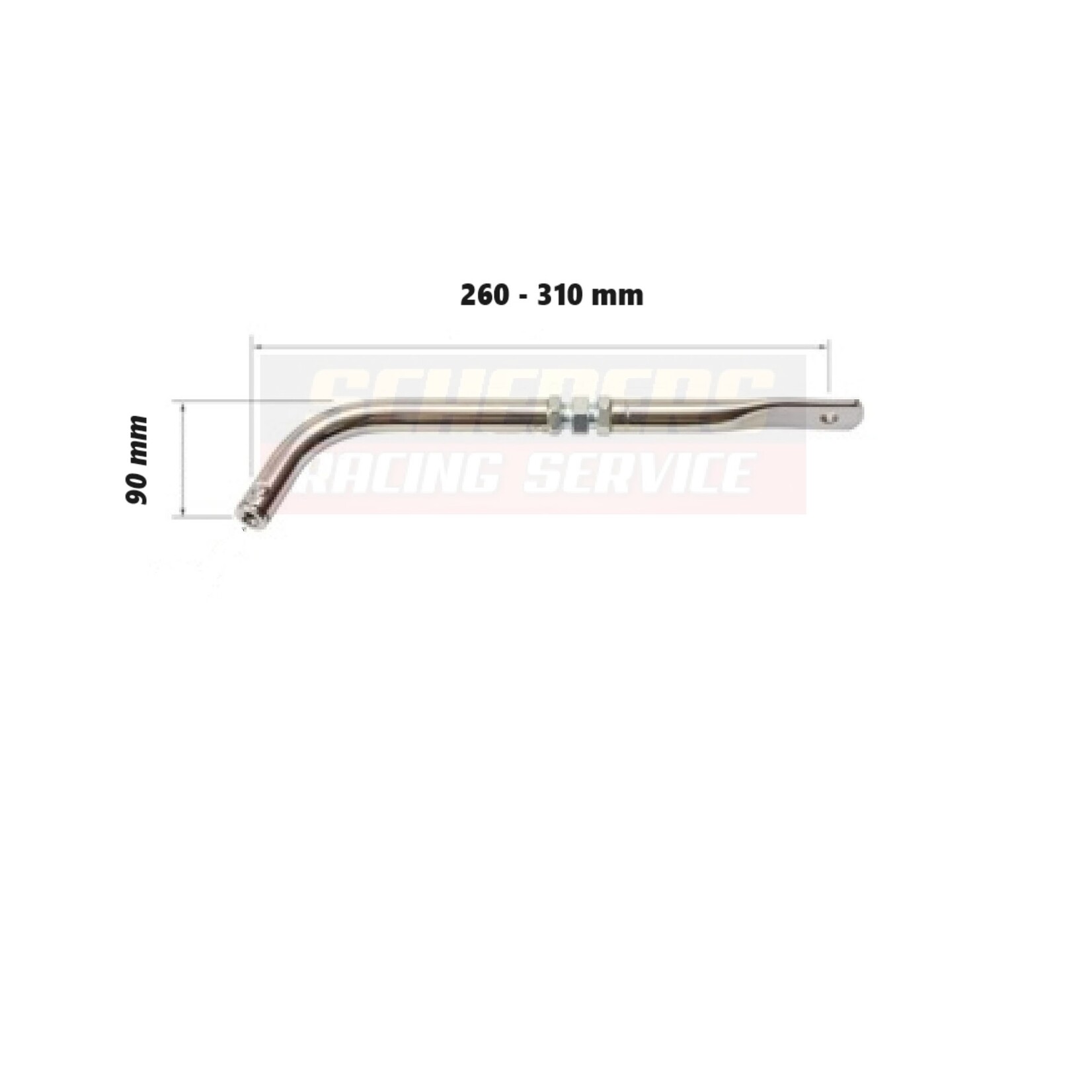 Universal Parts Verstelbare stoelsteun gebogen 90 mm