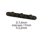 Universal Parts Key rear axle with 3 pins D.7.4mm Interaxis 17mm h.3.2mm