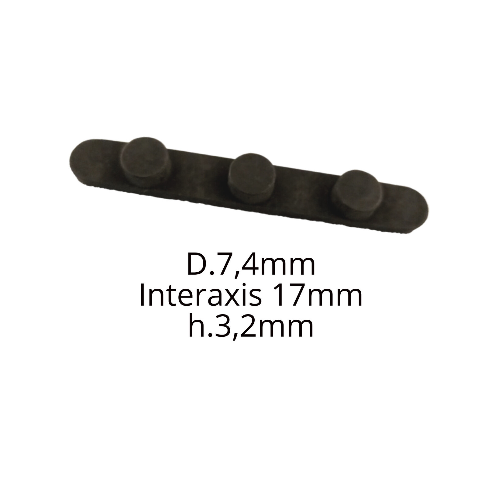 Universal Parts Hinterachsschlüssel mit 3 Stiften D.7.4mm Interaxis 17mm h.3.2mm