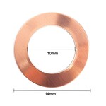 Universal Parts Kupferunterlegscheibe 10x14mm Dicke 1,5mm
