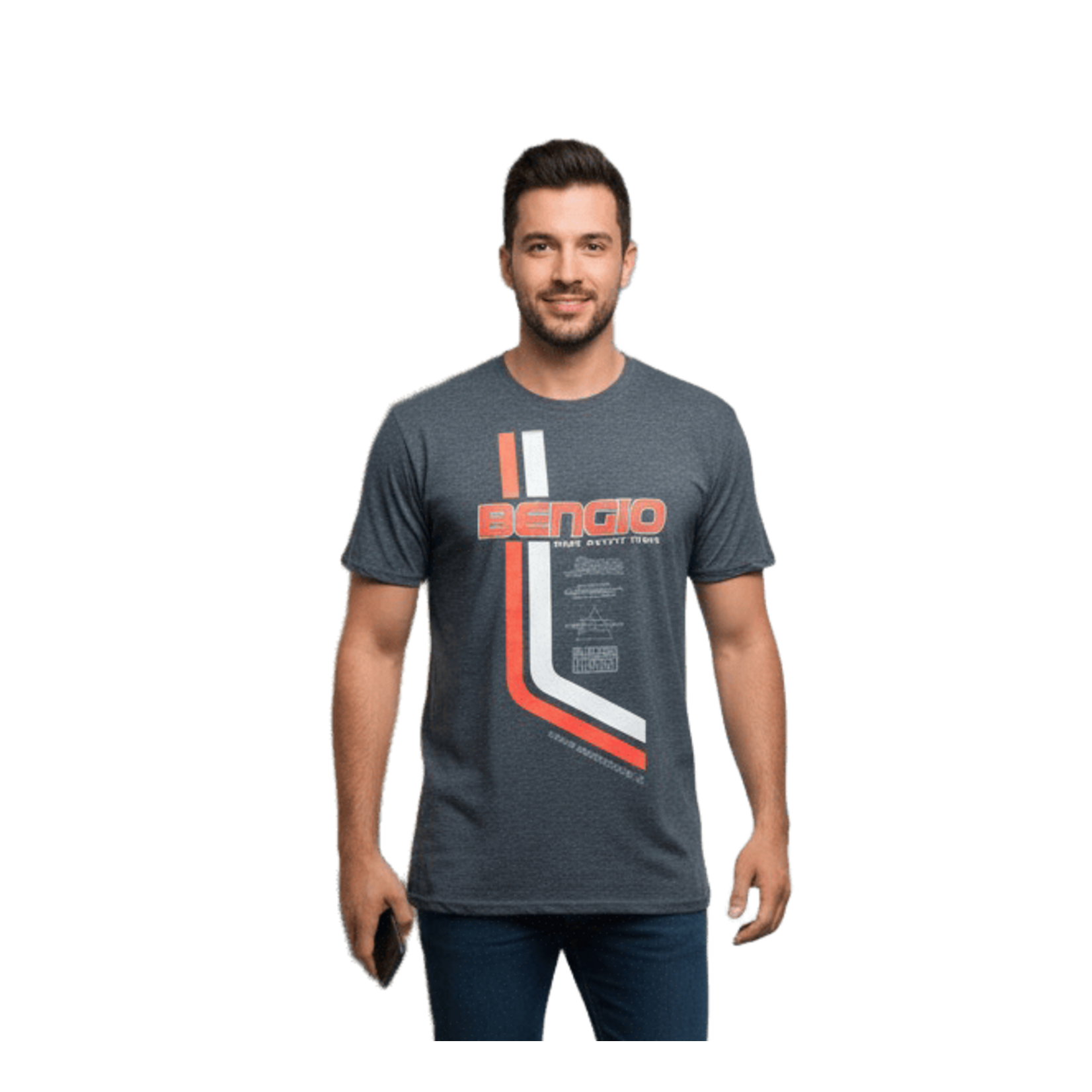 Bengio T-Shirt Bengio Grau/Orange GRÖSSE L