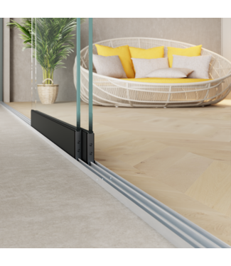 2-Rail tot 162 cm (2x 82cm) Glazen schuifwand Veiligheidsglas
