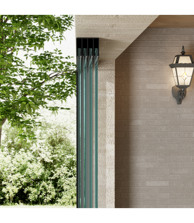 4-Rail Glazen Schuifwanden - Gehard Veiligheidsglas  (4x 98cm) - Breedte tot 386 cm