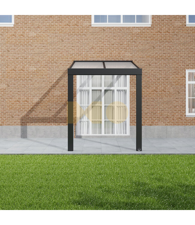 Terrasoverkapping met Polycarbonaat dak 206x250 cm