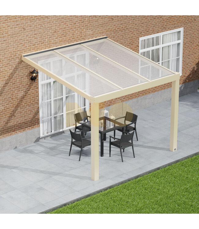 Terrasoverkapping met Polycarbonaat dak 306x400 cm