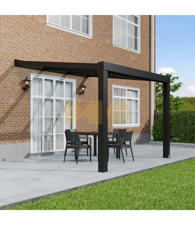 Terrasoverkapping met Polycarbonaat dak 306x350 cm
