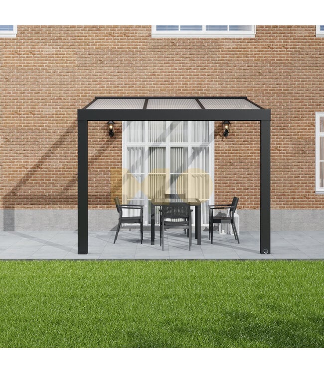 Terrasoverkapping met Polycarbonaat dak 306x350 cm