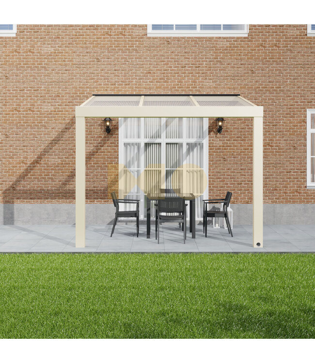 Terrasoverkapping met Polycarbonaat dak 306x400 cm
