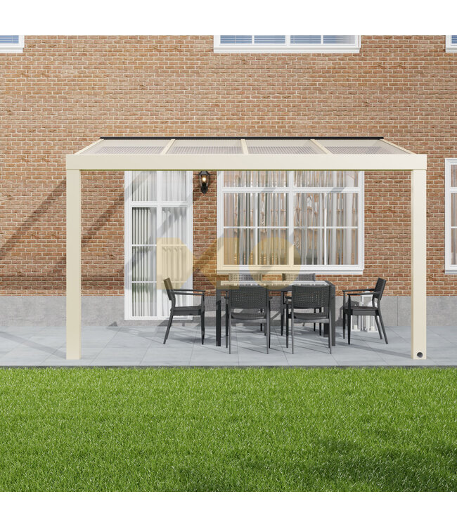 Terrasoverkapping met Polycarbonaat dak 406x250 cm