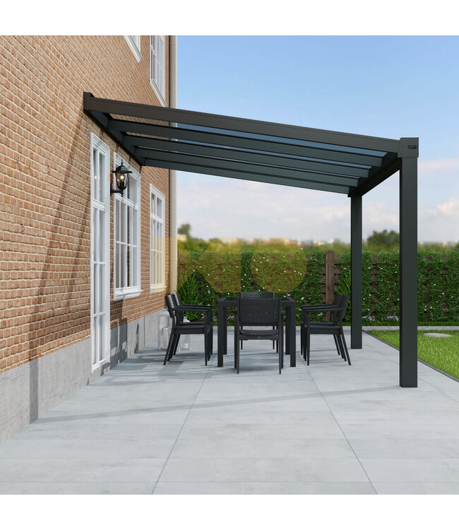 Terrasoverkapping met Polycarbonaat dak 406x250 cm