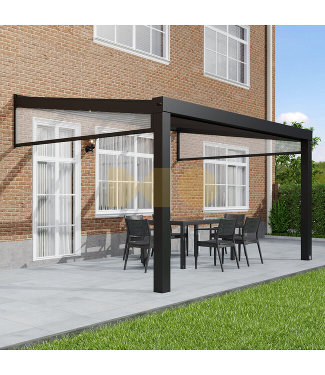 Terrasoverkapping met Polycarbonaat dak 406x350 cm