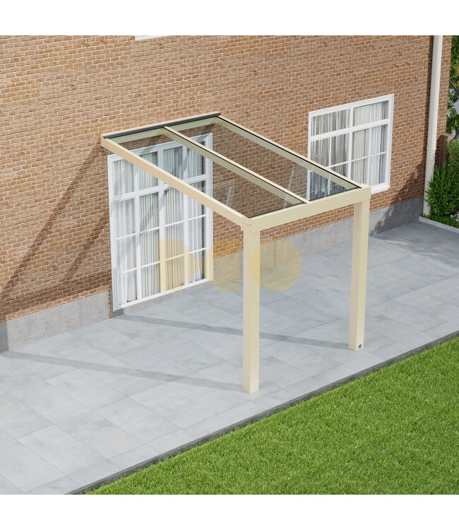 Veranda met Glazen dak 206x400 cm