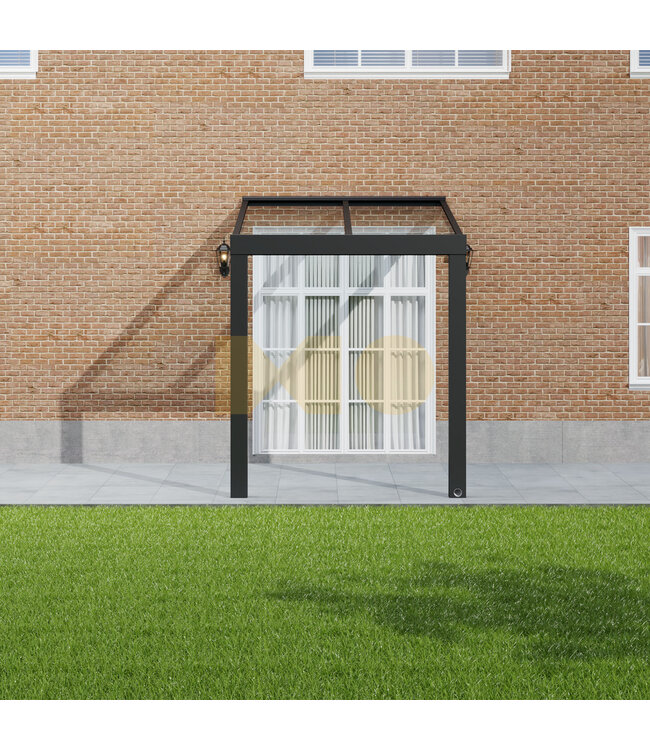 Terrasoverkapping met Glazen dak 206x250 cm