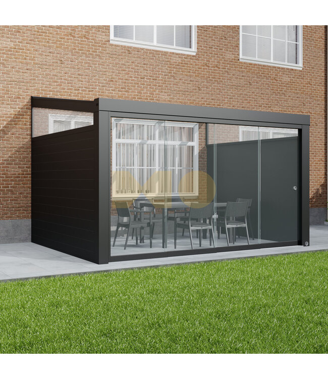 Terrasoverkapping met Glazen dak 406x400cm