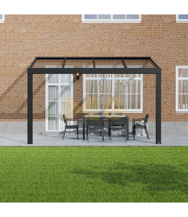 Veranda met Glazen dak 406x250 cm