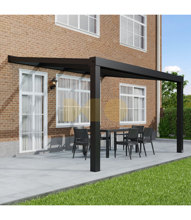 Veranda met Glazen dak 406x350 cm