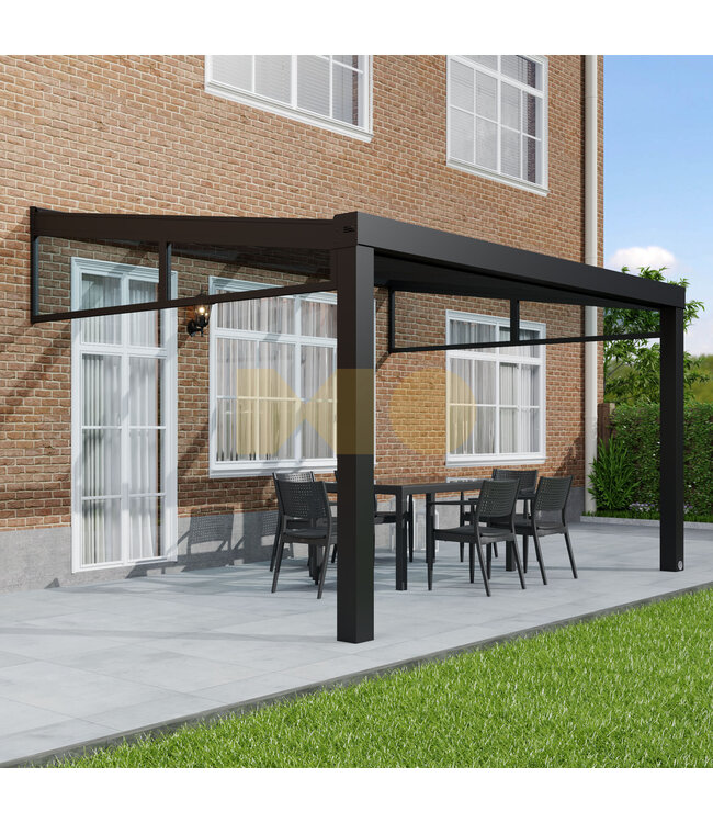 Terrasoverkapping met Glazen dak 406x250 cm