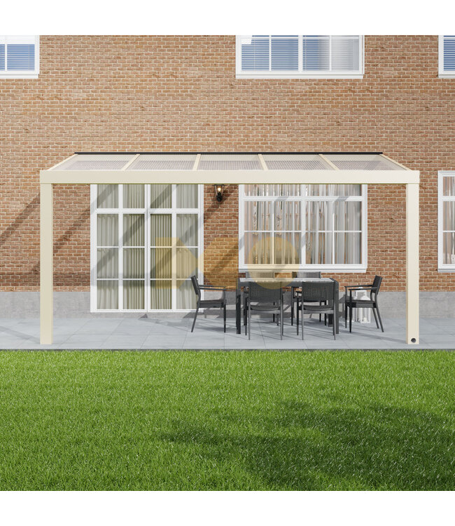 Terrasoverkapping met Polycarbonaat dak 506x300 cm