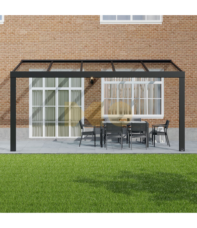 Veranda met Glazen dak 506x250 cm