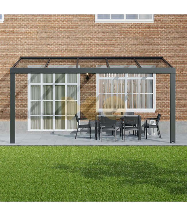 Terrasoverkapping met Glazen dak 506x350 cm