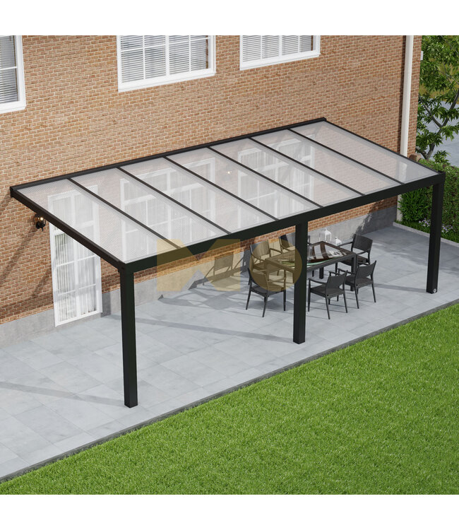 Terrasoverkapping met Polycarbonaat dak 706x350 cm