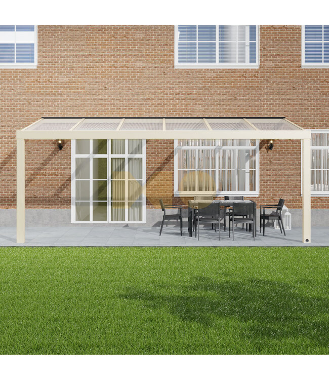 Terrasoverkapping met Polycarbonaat dak 606x300 cm