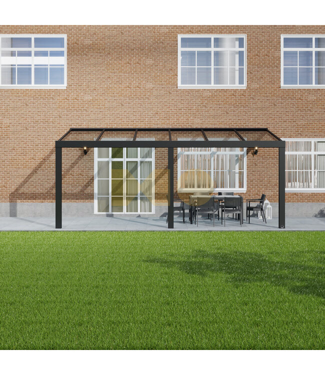 Veranda met Glazen dak 606x400 cm