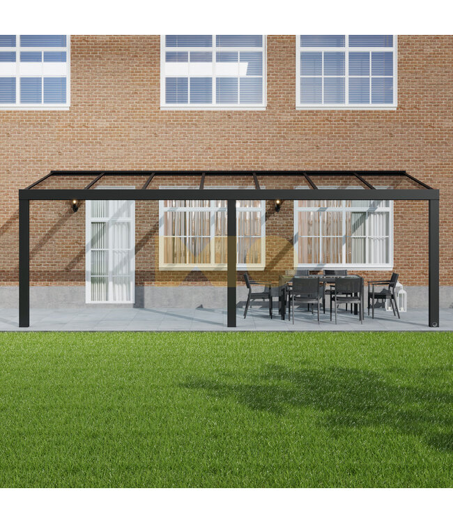 Terrasoverkapping met Glazen dak 706x200 cm