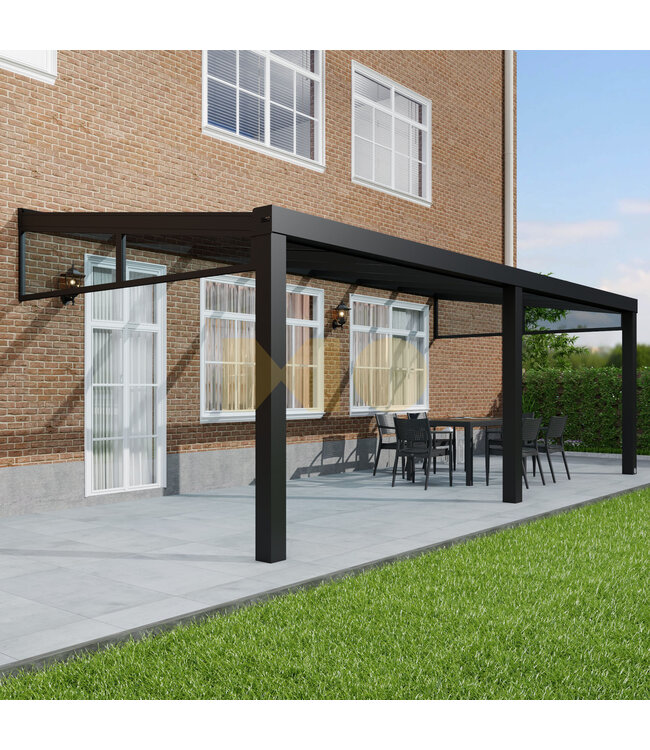 Terrasoverkapping met Glazen dak 706x200 cm