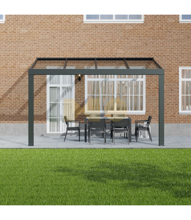 Veranda met Glazen dak 406x300 cm