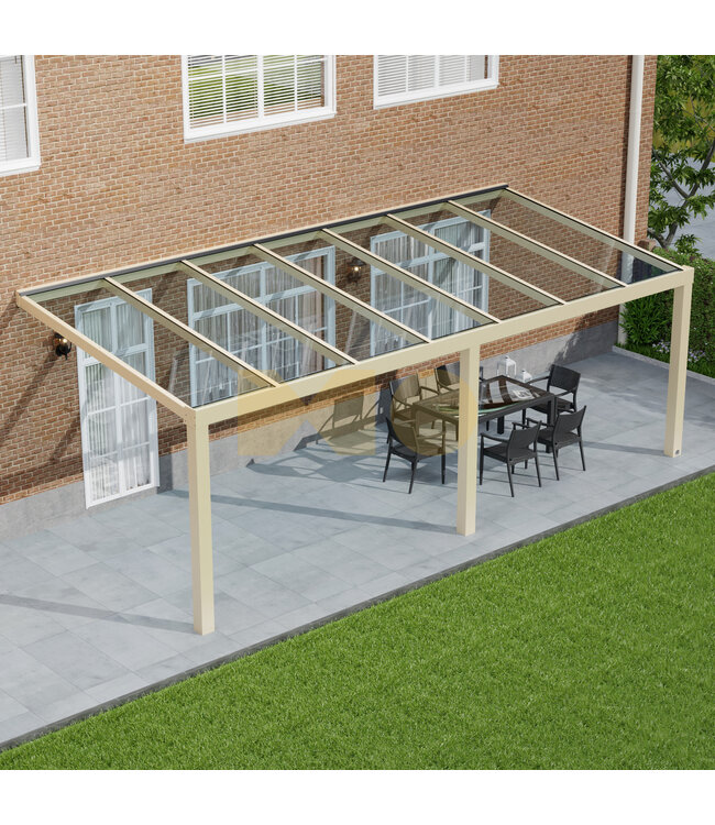 Terrasoverkapping met Glazen dak 706x200 cm