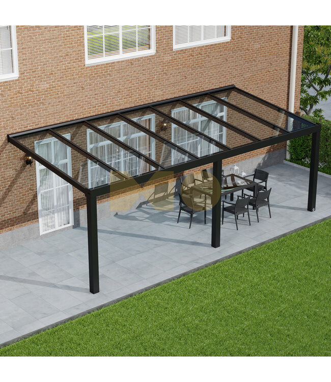 Terrasoverkapping met Glazen dak 706x200 cm