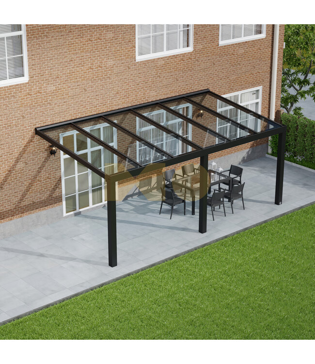 Veranda met Glazen dak 606x300 cm