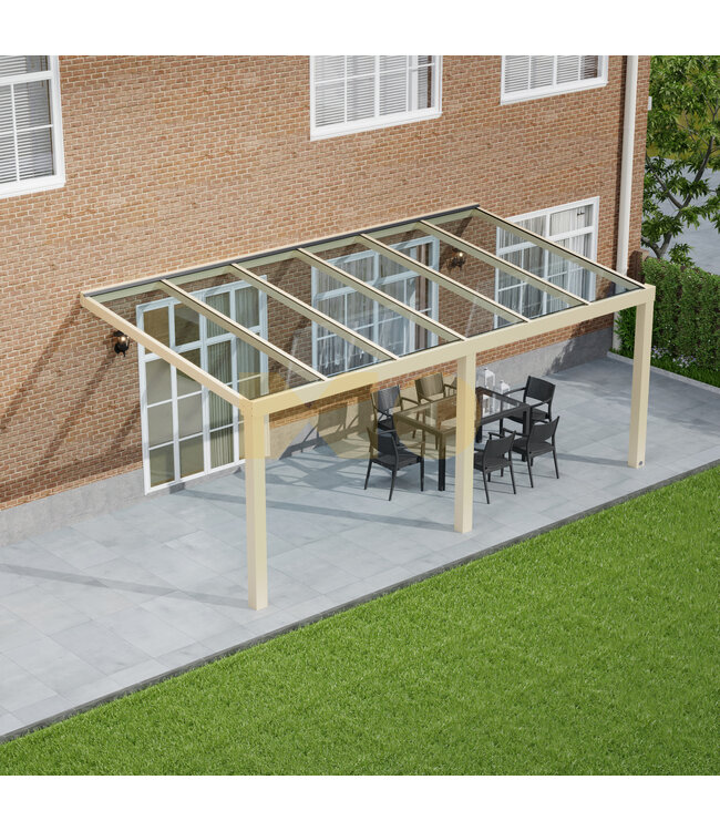 Veranda met Glazen dak 606x300 cm