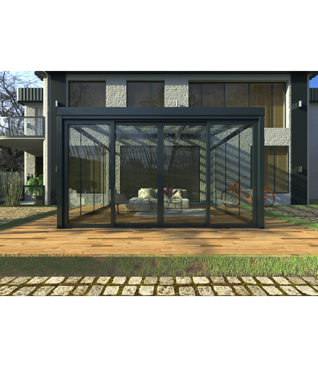 Schuifpui 300cm breed / 2-delig