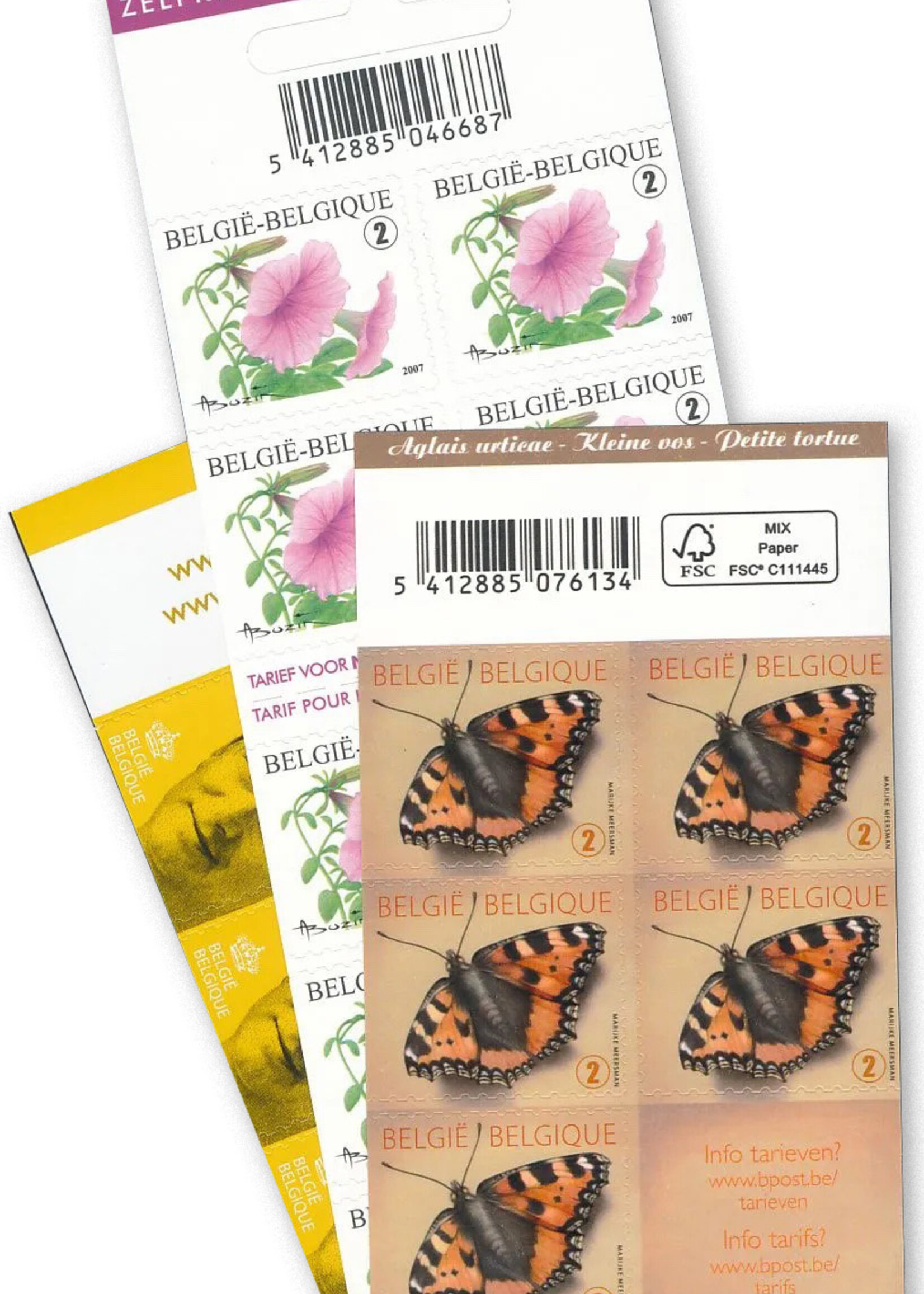 Carnet de 10 timbres-poste autocollants - Tarif 2, Belgique