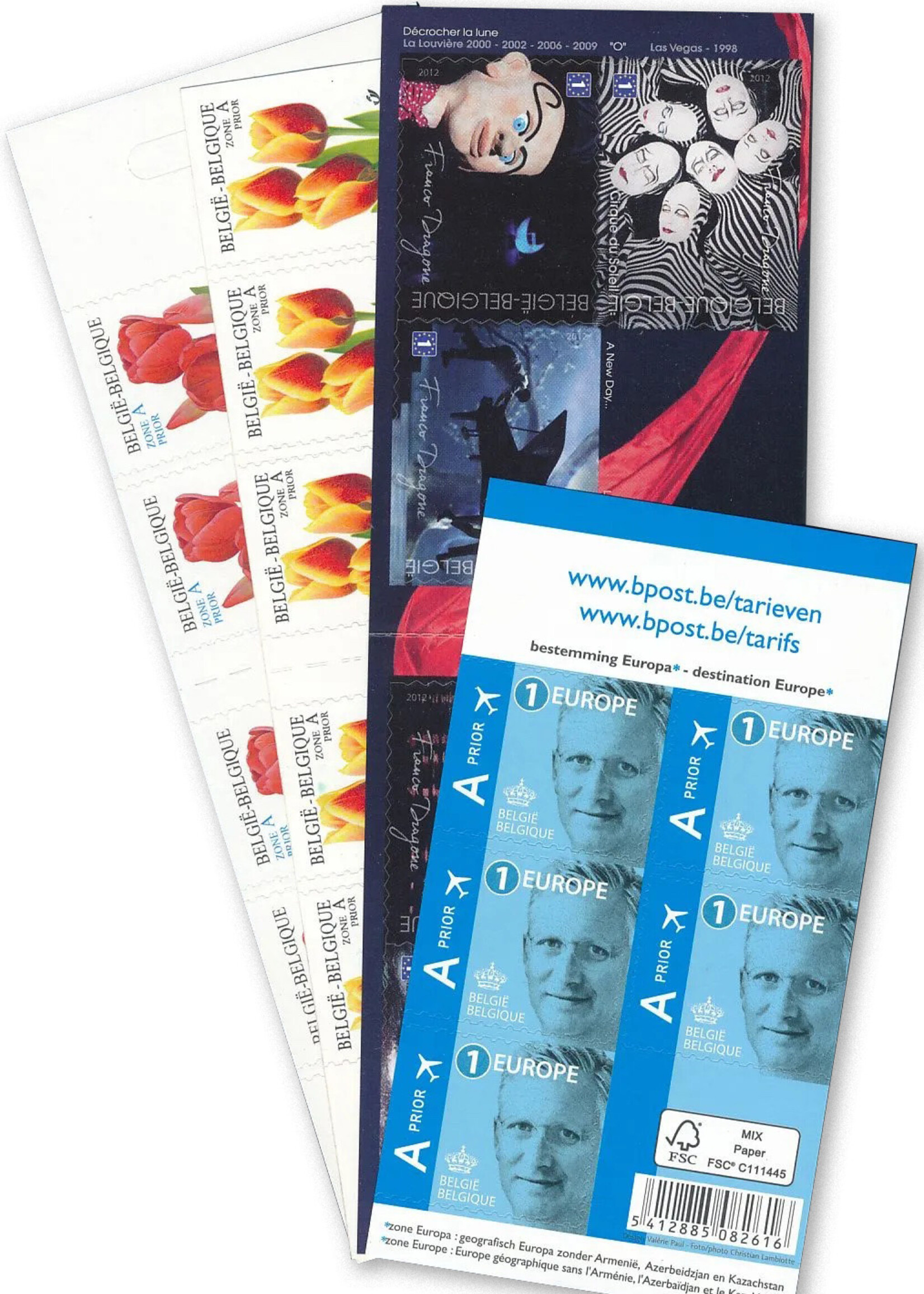Carnet de 10 timbres-poste autocollants - Tarif 1, Europe