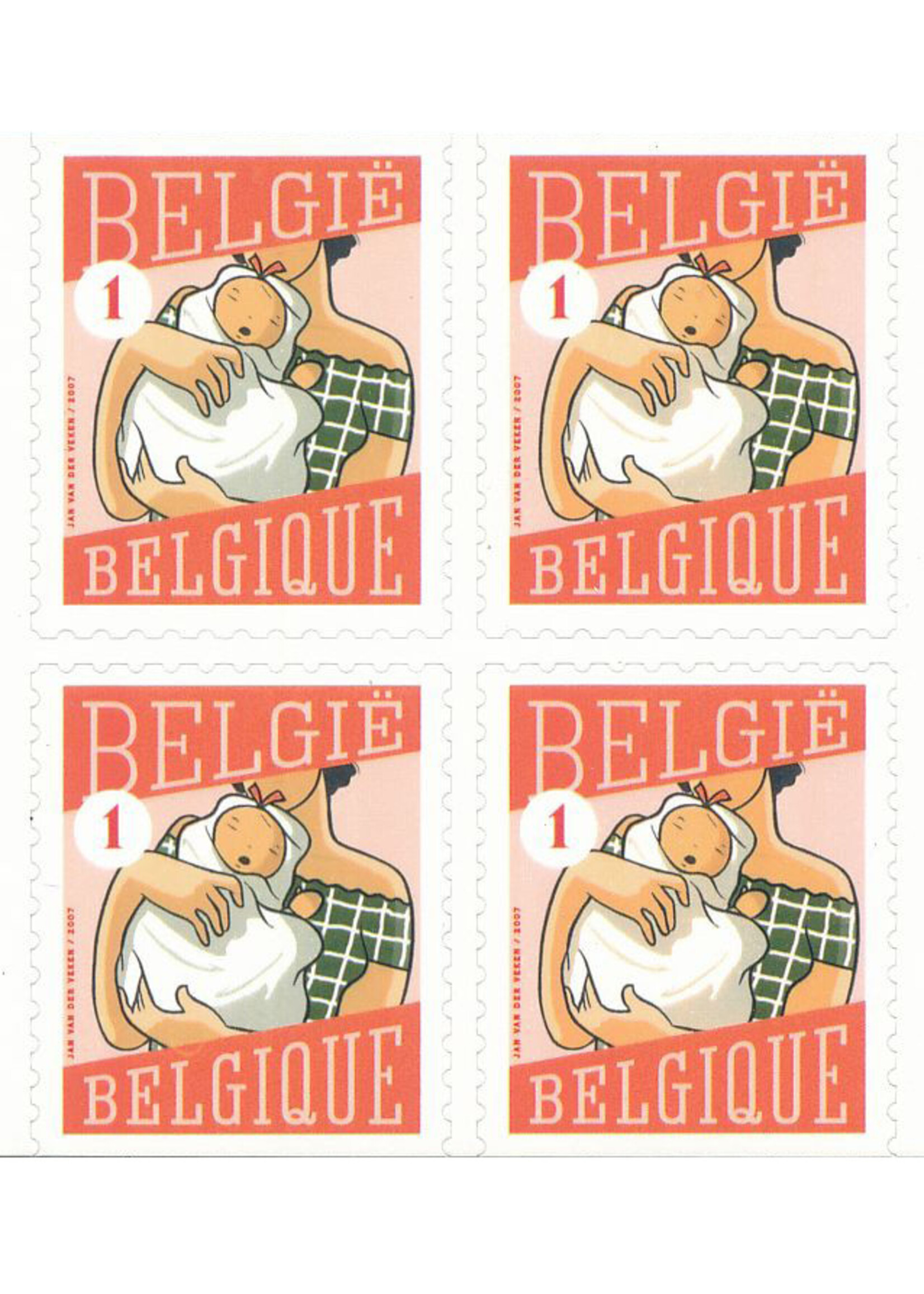 Thème Naissance - Carnet de 10 timbres autocollants - Tarif 1, Belgique
