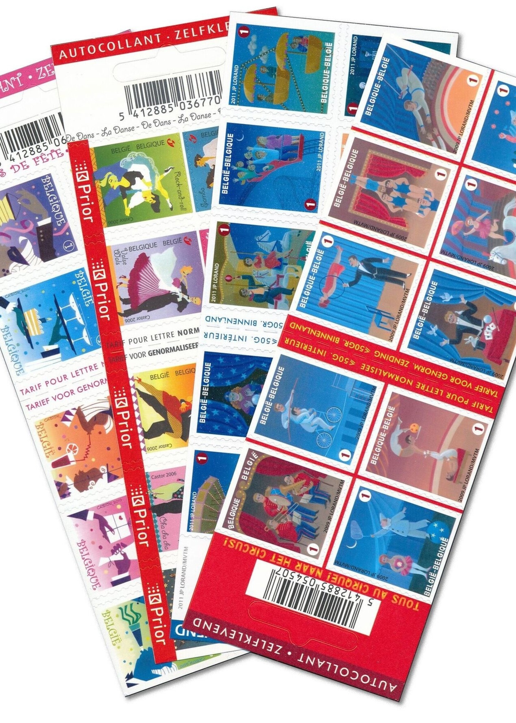 Thème Fête - Carnet de 10 timbres autocollants - Tarif 1, Belgique