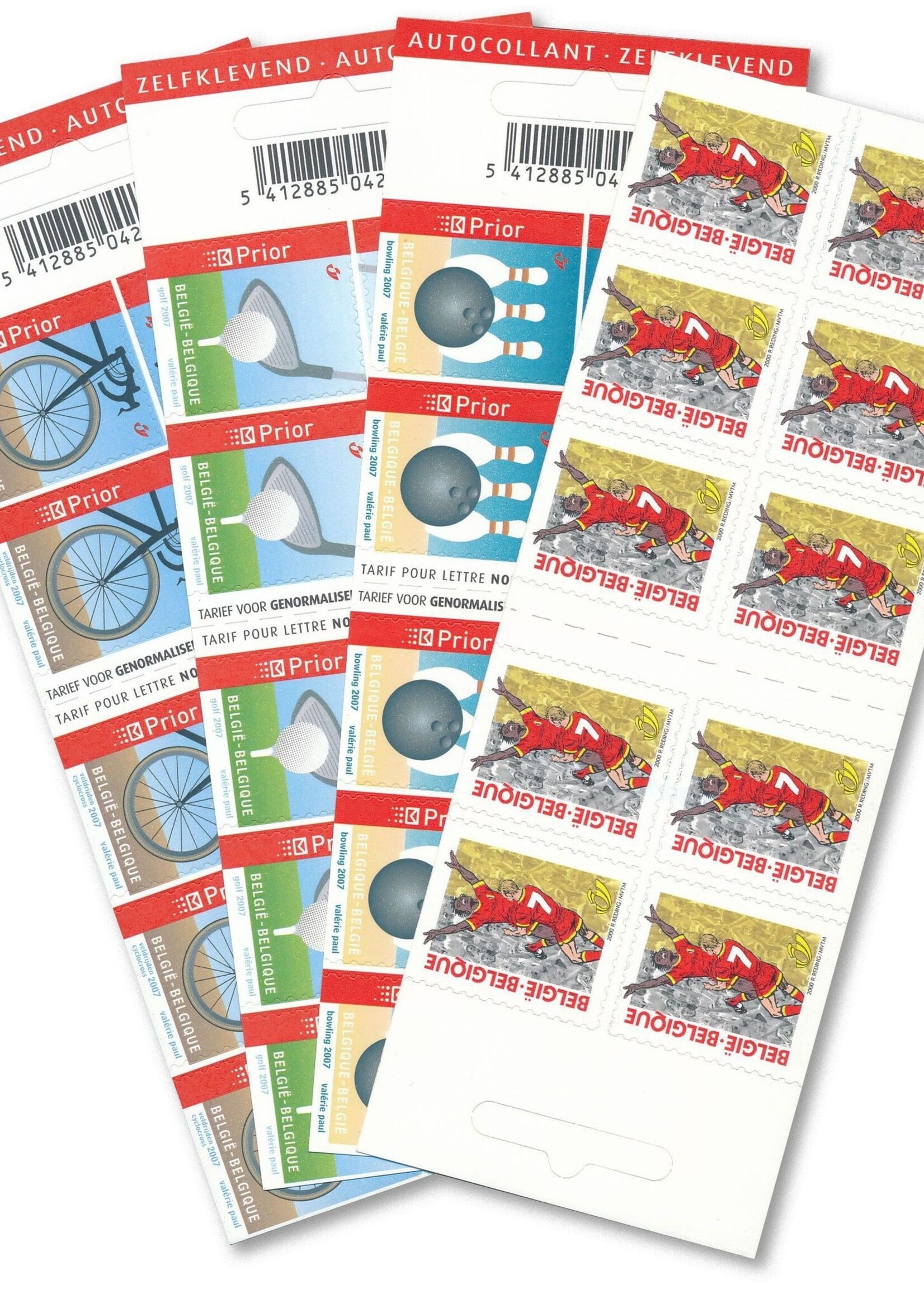 Thème Sport - Carnet de 10 timbres autocollants - Tarif 1, Belgique