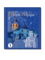Maison décorée - 10 timbres autocollants - Belgique