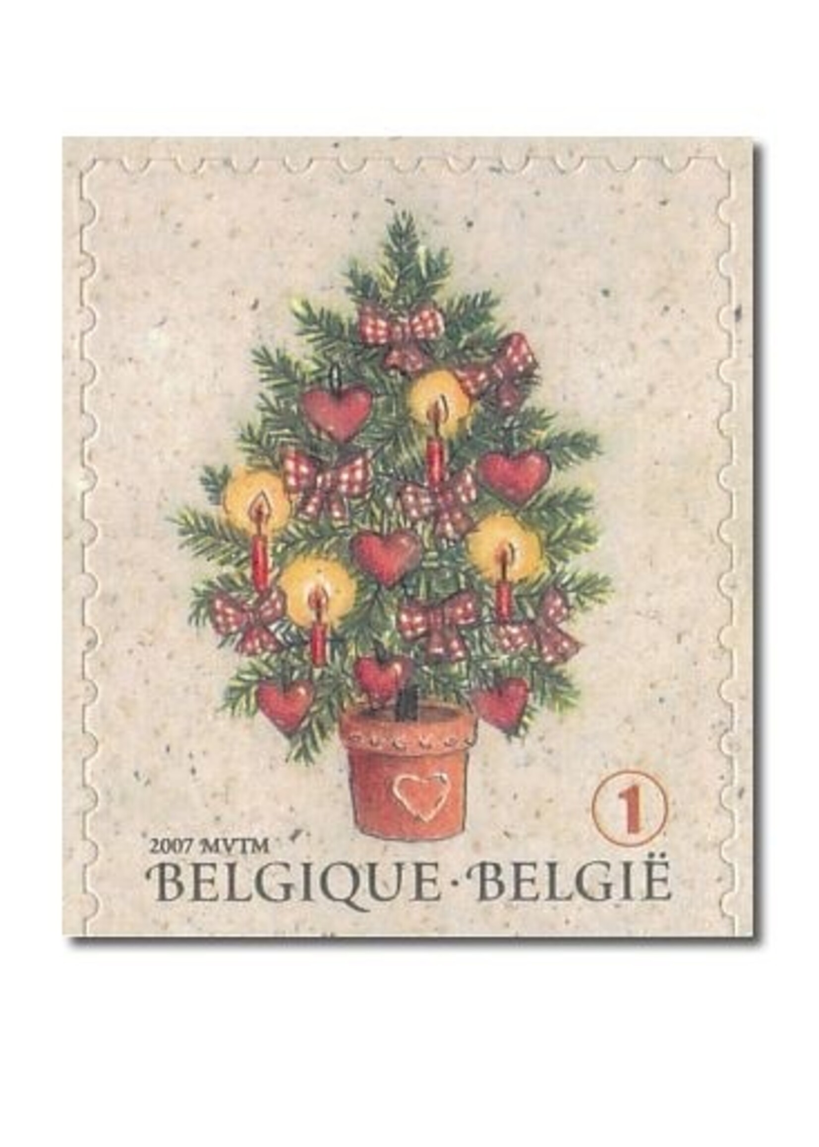 Noël - Sapin de Noël - Carnet de 10 timbres autocollants - Tarif 1, Belgique