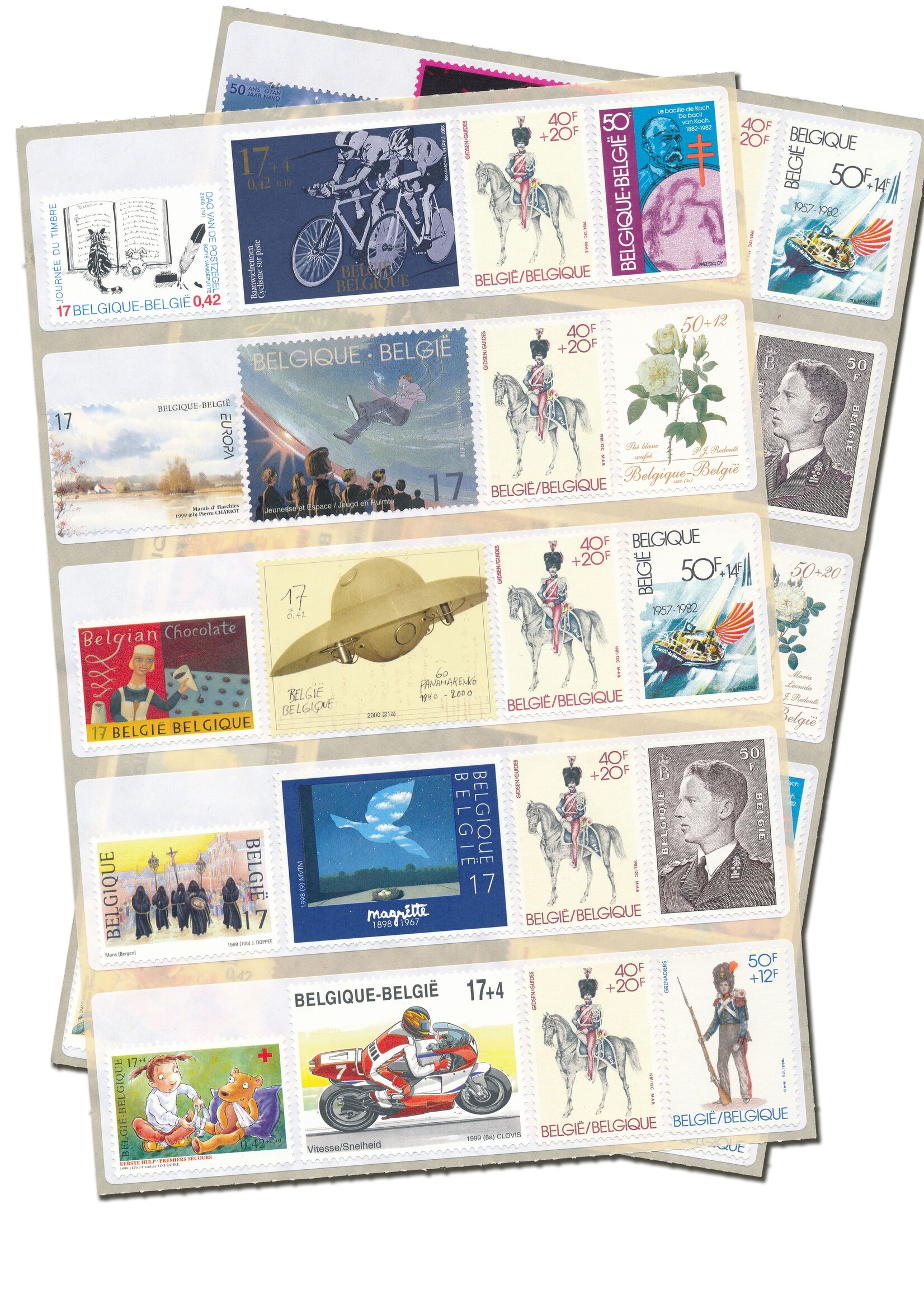 Étiquettes postales (par 10) - Tarif 2, Belgique