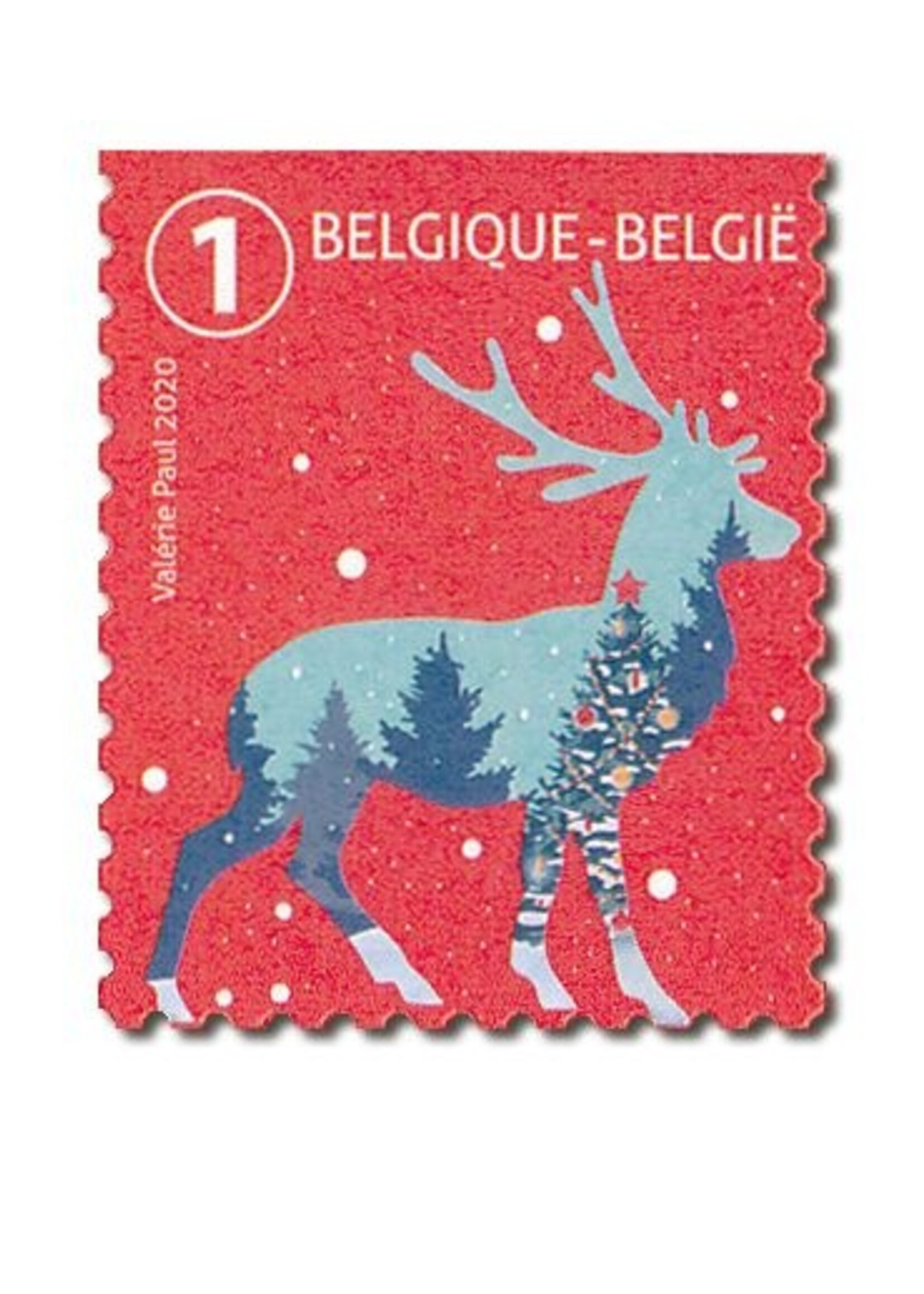 Noël - Caribou - Carnet de 10 timbres autocollants - Tarif 1, Belgique
