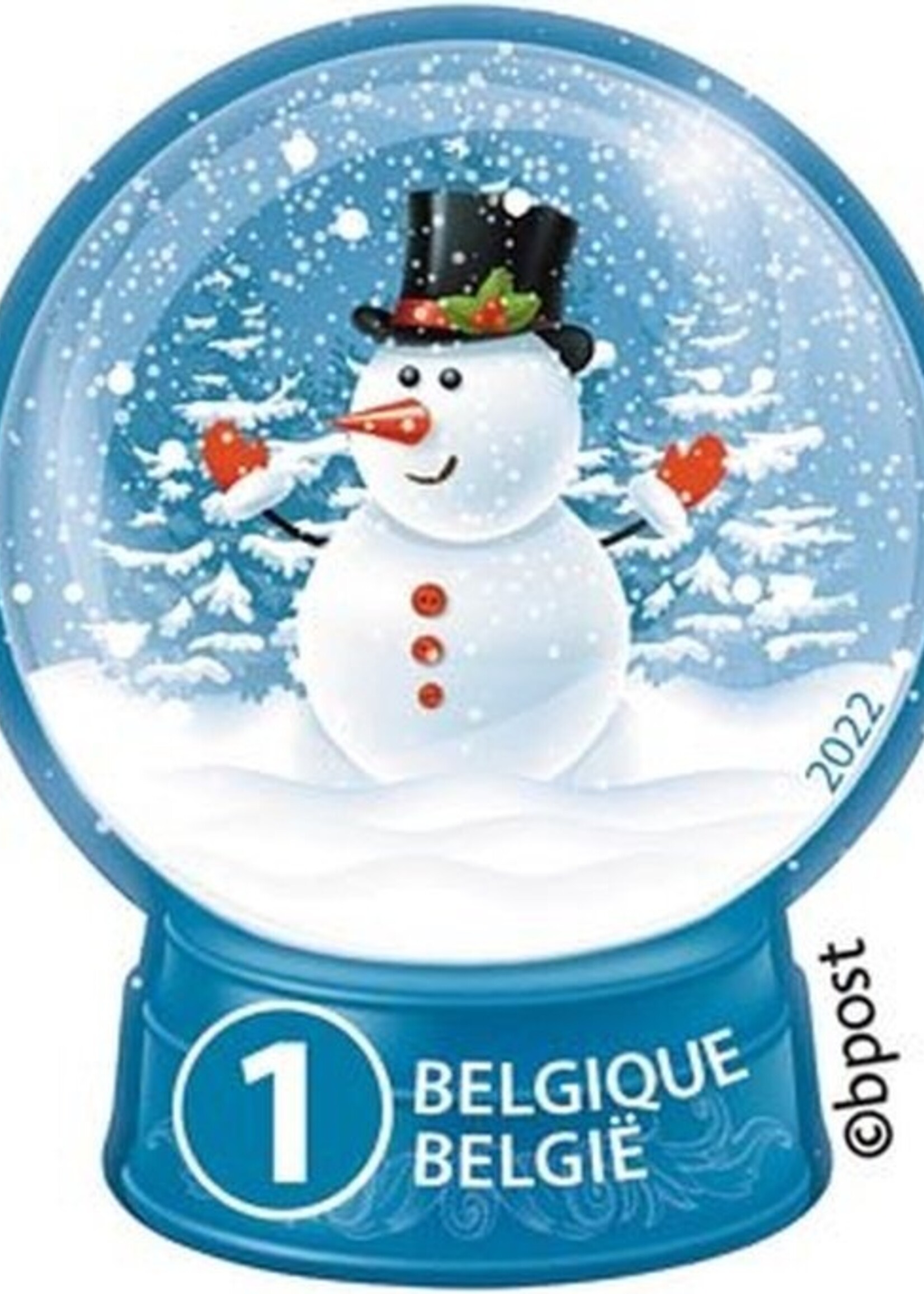 Noël - Boule de neige - Carnet de 10 timbres autocollants - Tarif 1, Belgique
