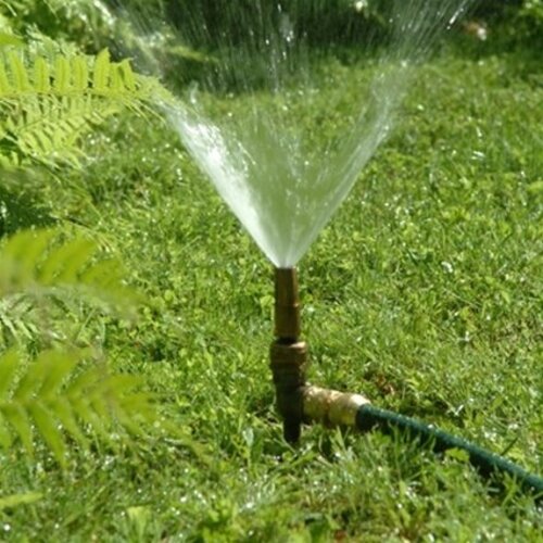 De Wiltfang Sproeiervoet grondpen - Messing - Laag