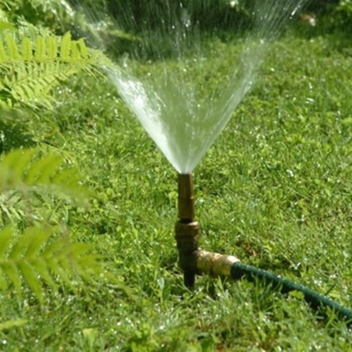 De Wiltfang Sproeiervoet grondpen - Messing - Laag