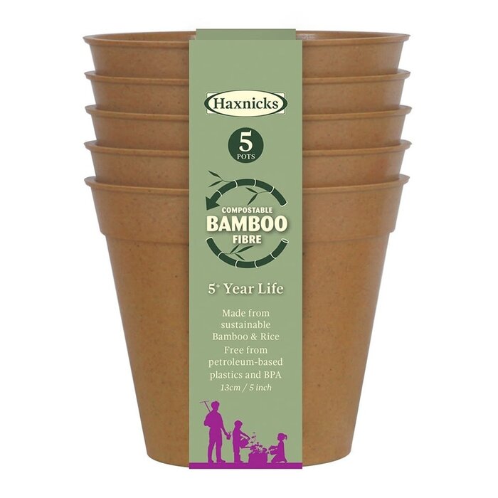 Haxnicks Bamboe bloempot - Terracotta - S t/m XXL - 100% biologisch afbreekbaar