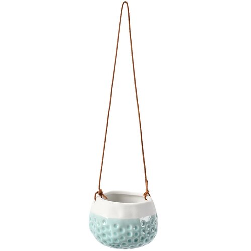 Burgon & Ball Baby Dotty Hangpot - Blauw/wit - Geglazuurd steen